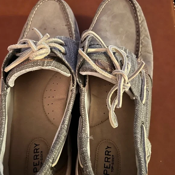 EUC Sperry Women’s Light Gray Boat Shoes, 10 - Picture 2 of 7